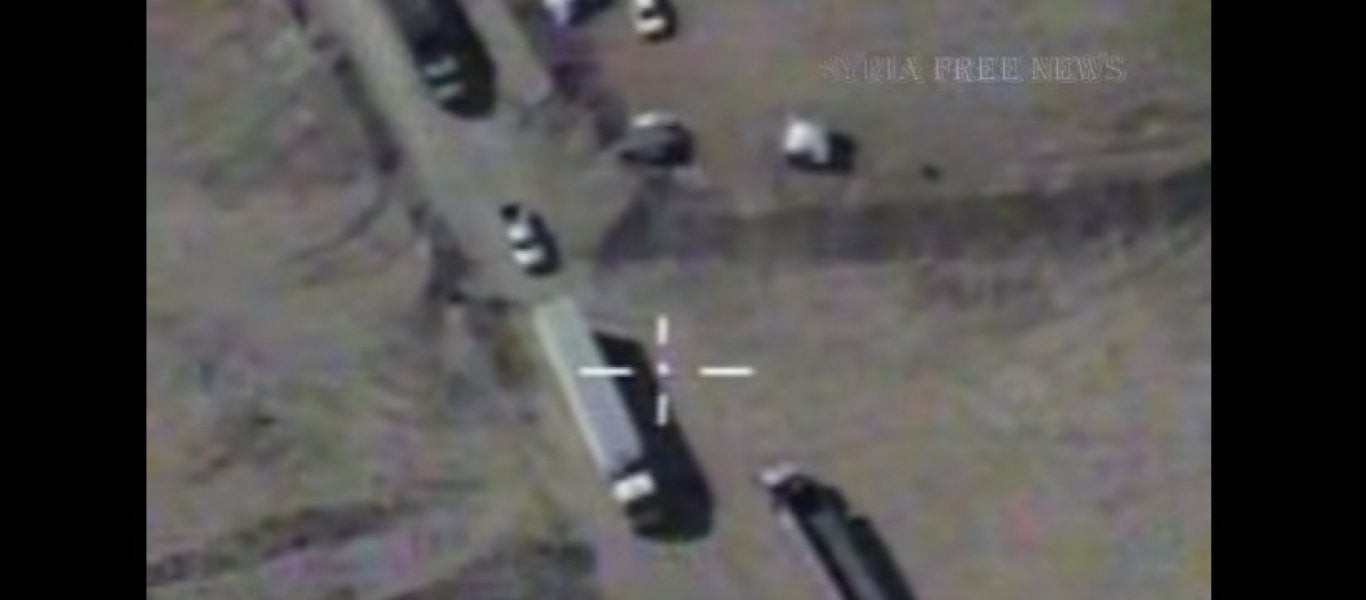 Συρία: Η ρωσική Αεροπορία «σφυροκοπά» κομβόι οχημάτων του ISIS (βίντεο)